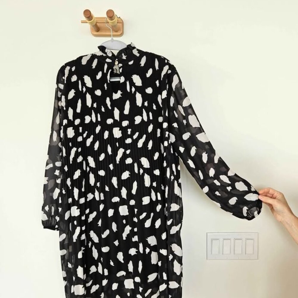 Pleated chiffon dress